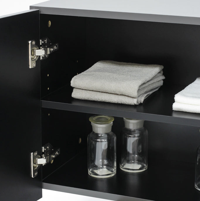 ダークグレー色ストック型キャビネット上台450mm