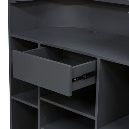 ダークグレー色おしゃれなレジカウンター【カミラ】ディテール写真