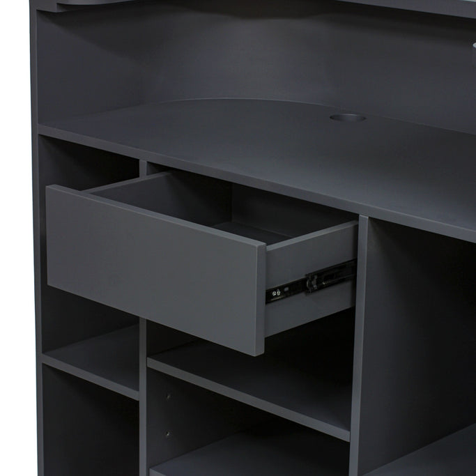 ダークグレー色おしゃれなレジカウンター【カミラ】ディテール写真