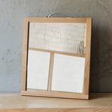 ナチュラルウッド色のウッドハンドミラー