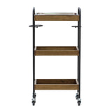 ステンレストレイ1枚付き3段ウッドワゴン