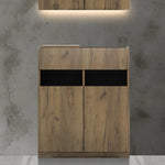 ライトブラウンウッド色のフラットシャンプーキャビネット【下台】