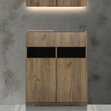 ライトブラウンウッド色のフラットシャンプーキャビネット【下台】