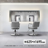 おしゃれな美容室にあるフレームレス壁面ミラー【MRO03】