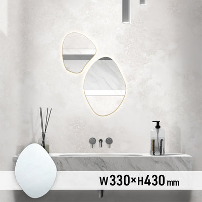 おしゃれなお手洗いにある小型サイズ壁掛け鏡【mro16】