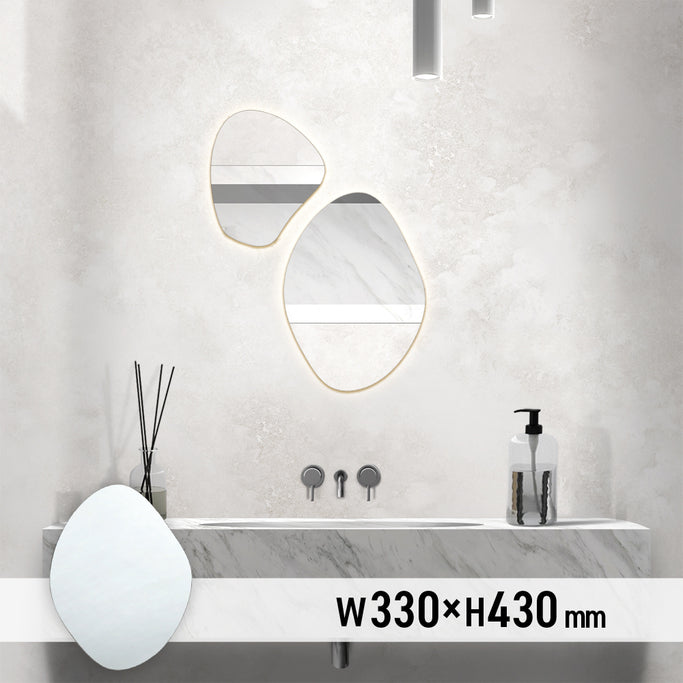 おしゃれなお手洗いにある小型サイズ壁掛け鏡【mro16】