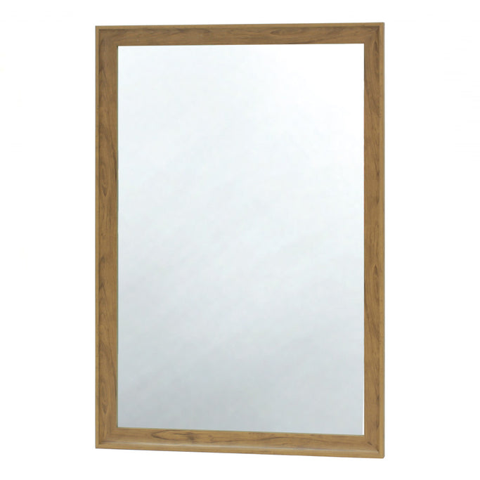 ナチュラルウッド色ウッド調 壁面ミラー