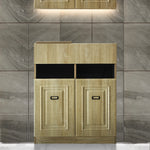 シャビーウッド色モールディングありシャンプーキャビネット【下台】