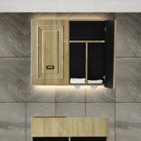 シャビーウッド色モールディングありシャンプーキャビネット【上台】