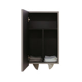 タオルをわけていれれる仕切りのあるフラットシャンプーキャビネット上台405mm　ベージュグレー　内部