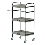 ベージュグレー色3段ウッドワゴン　斜め2