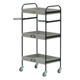 ベージュグレー色3段ウッドワゴン　斜め2