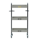 ベージュグレー色3段ウッドワゴン　正面