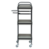 ベージュグレー色3段ウッドワゴン　横面