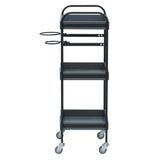 グレー色3段ウッドワゴン　横面