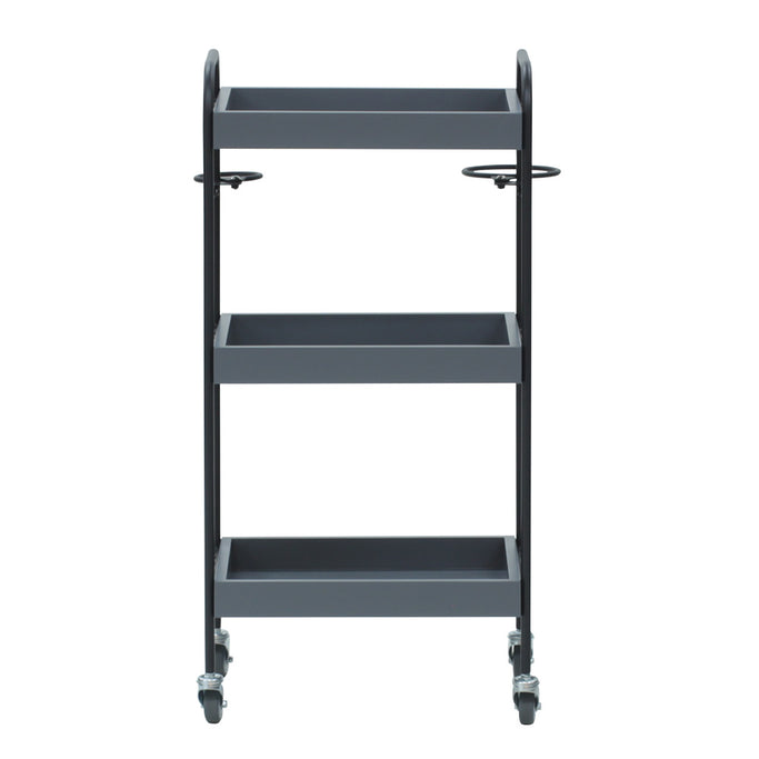 グレー色3段ウッドワゴン　裏面