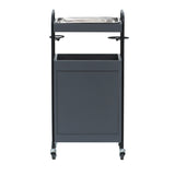 グレー色3段引き出しウッドワゴン　裏面