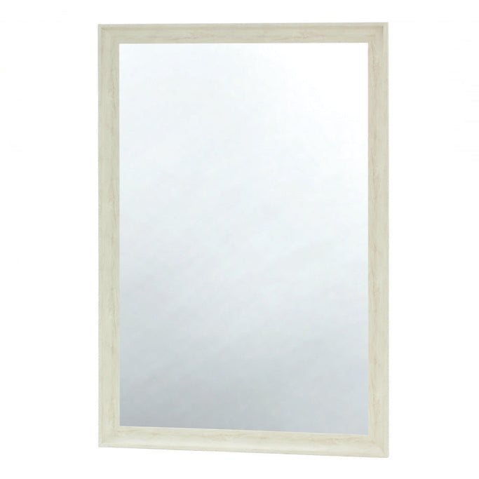 ホワイトウッド色ウッド調 壁面ミラー