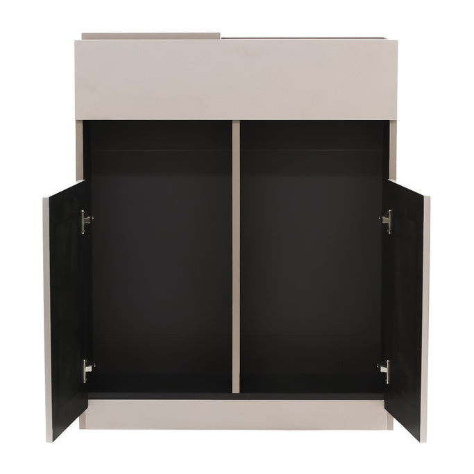 ベージュグレー色フラットシャンプーキャビネット【下台】