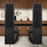 サロンにあるブラック色スリムドアパーテーション【07】