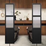 サロンにあるブラック色スリムドアパーテーション【06】