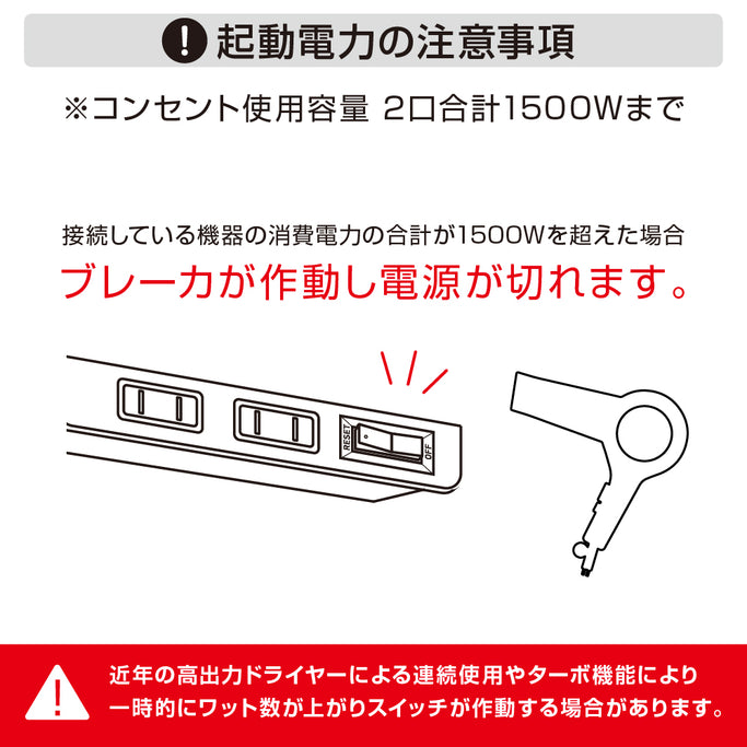 起動電力の注意項目