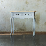 ブルーグレー色美容室セット面テーブル【ネコ脚】ななめ