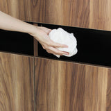 ダークブラウンウッド色フラットシャンプーキャビネット【下台】の詳細