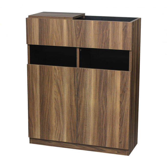 ダークブラウンウッド色フラットシャンプーキャビネット【下台】