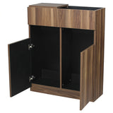 ダークブラウンウッド色フラットシャンプーキャビネット【下台】