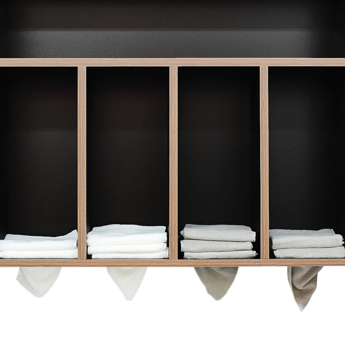 ダークブラウンウッド色フラットシャンプーキャビネット【上台】の詳細