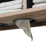 ダークブラウンウッド色フラットシャンプーキャビネット【上台】の詳細