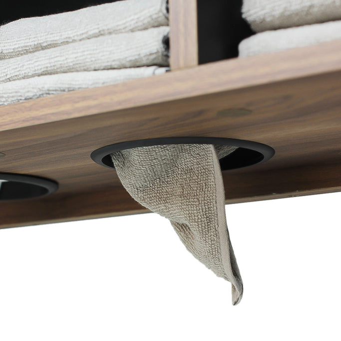 ダークブラウンウッド色フラットシャンプーキャビネット【上台】の詳細