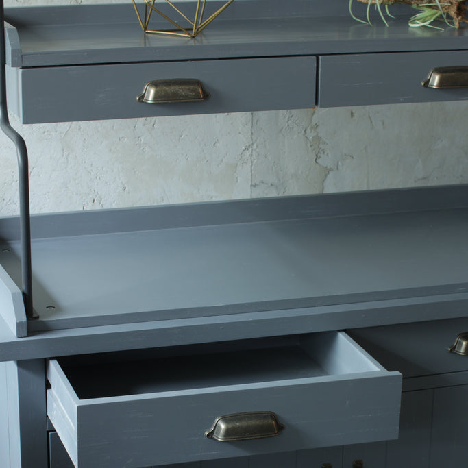 グレー色ディスプレイシェルフキャビネット詳細