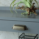 グレー色ディスプレイシェルフキャビネット詳細