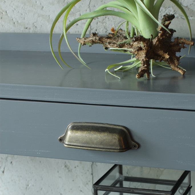 グレー色ディスプレイシェルフキャビネット詳細