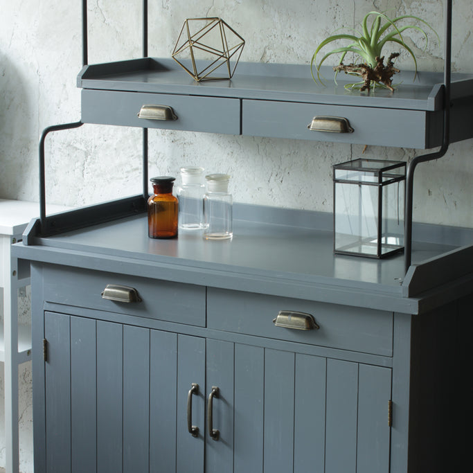 グレー色ディスプレイシェルフキャビネット詳細