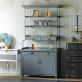 おしゃれなサロンにあるグレー色ディスプレイシェルフキャビネット