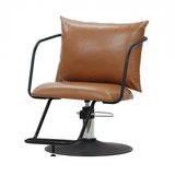 スタイリングチェア【エノラ】ブラックフレーム　ダブルステップ　丸型ポンプ黒塗装