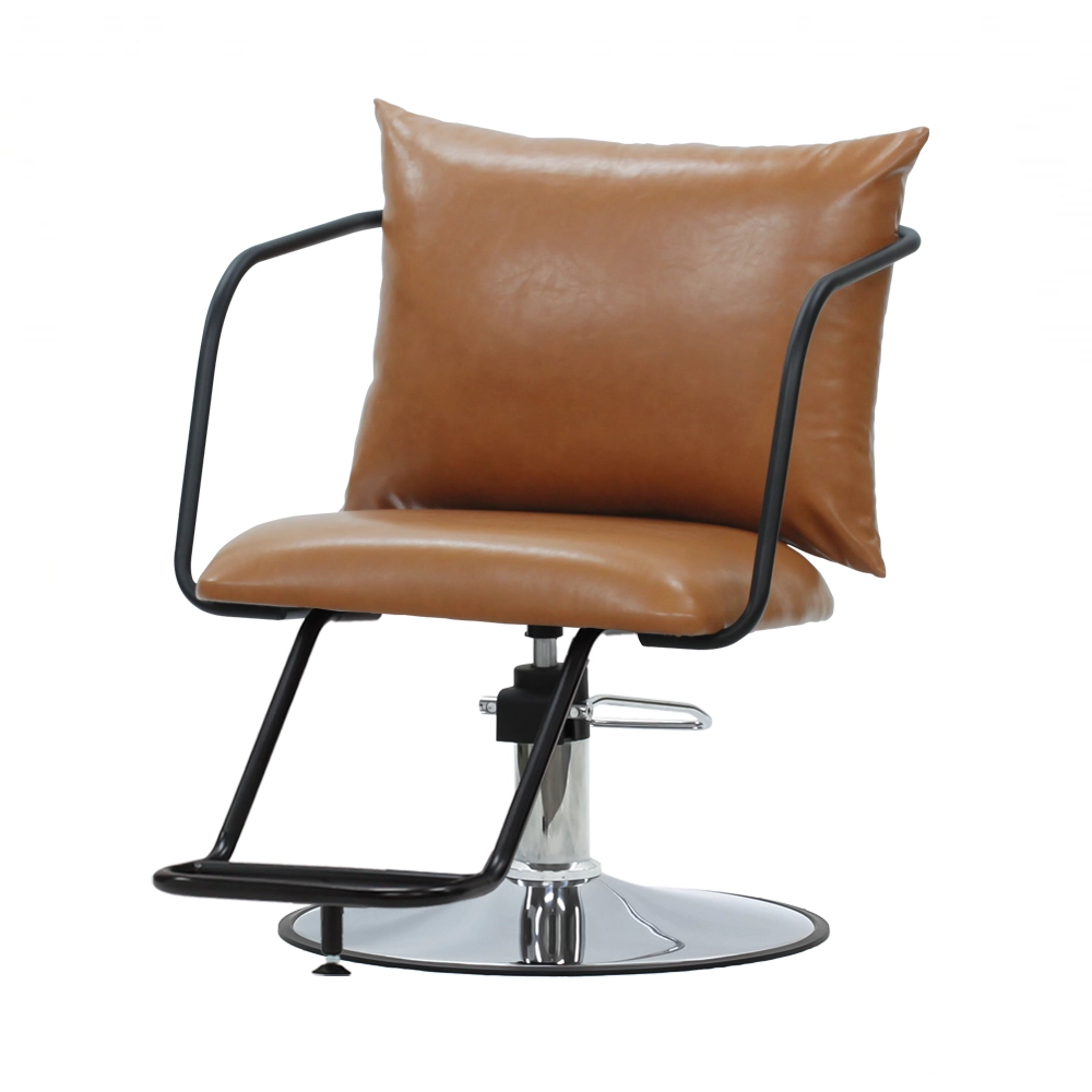 スタイリングチェア【エノラ】ブラックフレーム　ダブルステップ　丸型ポンプ