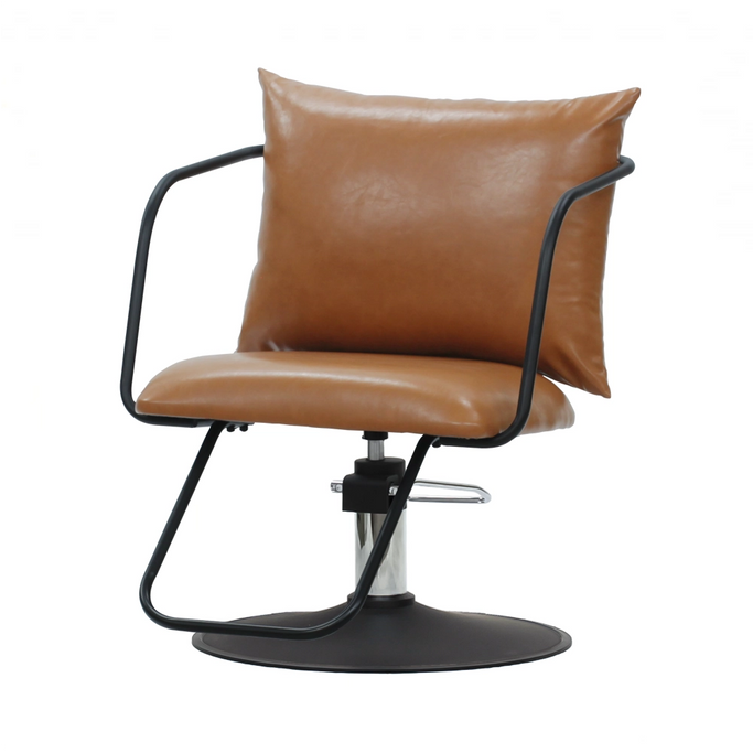 スタイリングチェア【エノラ】ブラックフレーム　シングルステップ　丸型ポンプ黒塗装