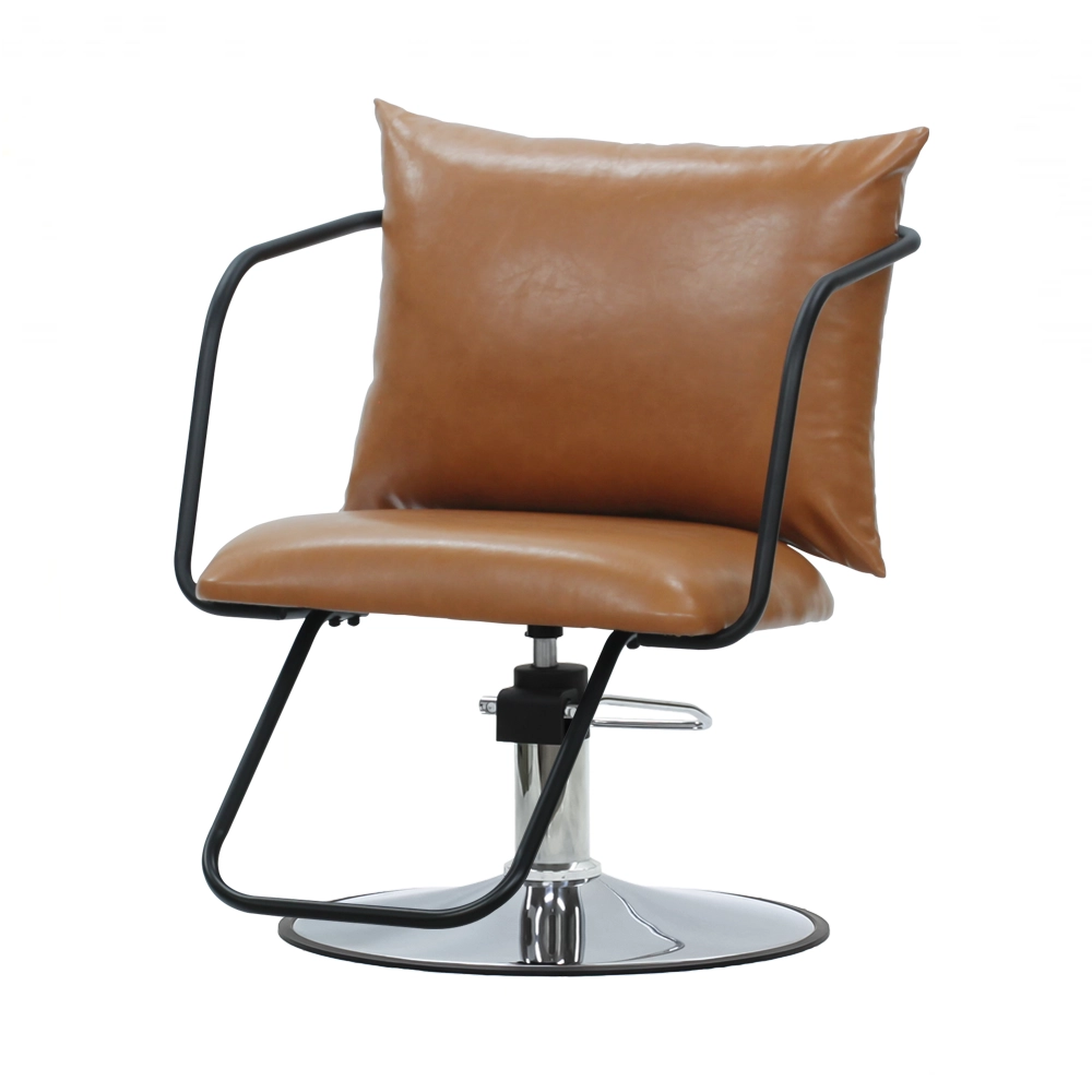 スタイリングチェア【エノラ】ブラックフレーム　シングルステップ　丸型ポンプ