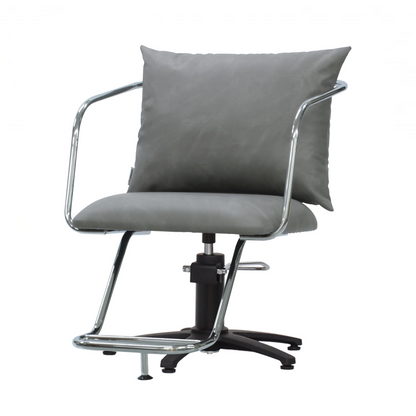 スタイリングチェア【エノラ】ダークグレー　ダブルステップ　ファイブスターポンプ黒塗装