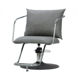 スタイリングチェア【エノラ】ダークグレー　ダブルステップ　丸型ポンプ黒塗装