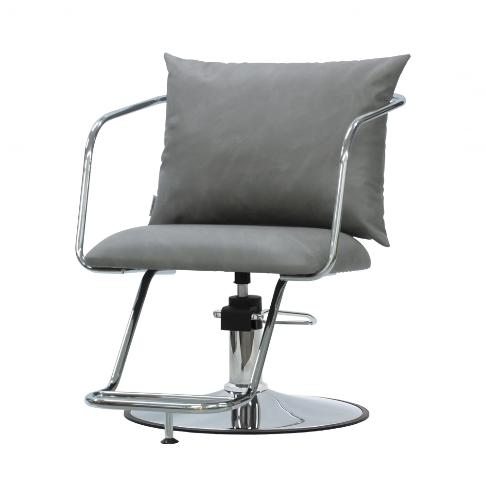 スタイリングチェア【エノラ】ダークグレー　ダブルステップ　丸型ポンプ