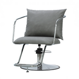 スタイリングチェア【エノラ】ダークグレー　ダブルステップ　丸型ポンプ