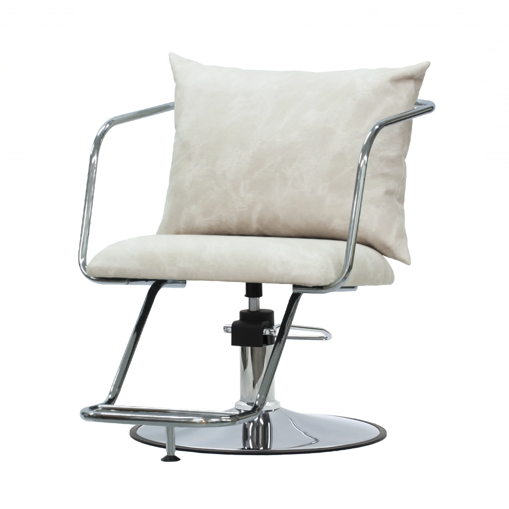 スタイリングチェア【エノラ】スモーキーホワイト　ダブルステップ　丸型ポンプ