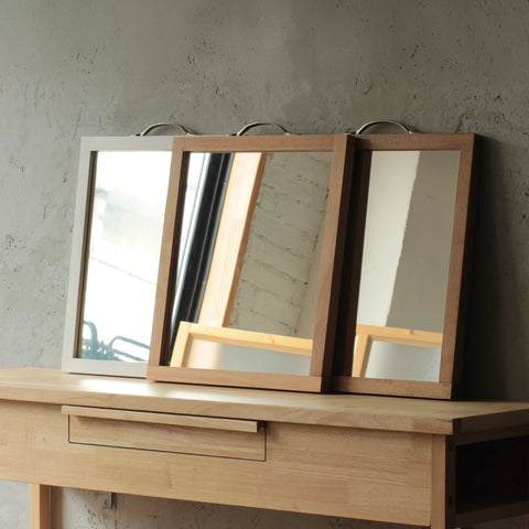 wood hand mirror ウッドハンドミラー 木製ハンドミラー