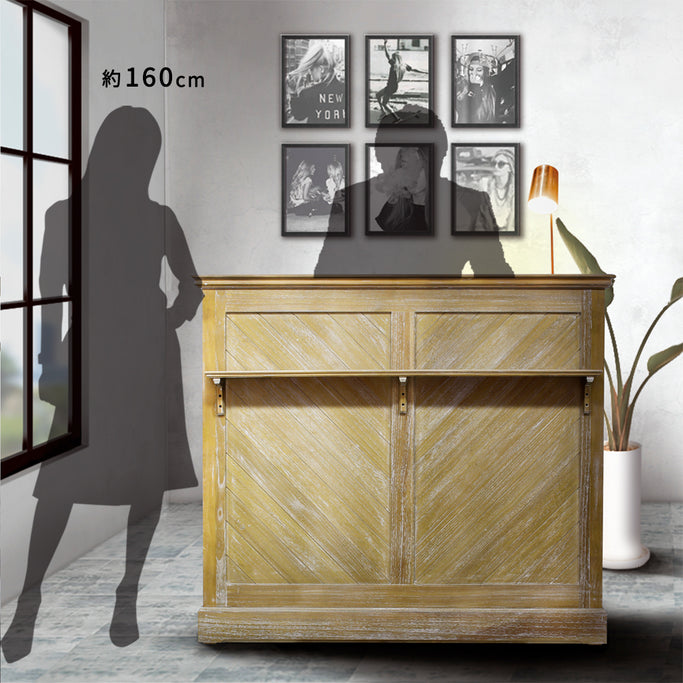 ヘリンボーンレセプションカウンターのサイズ表