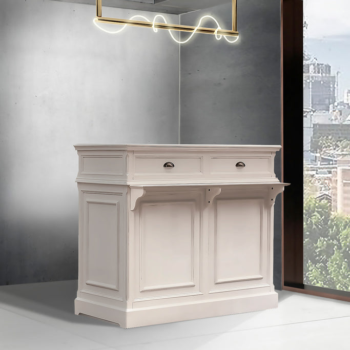 サロンにあるベージュ色レジカウンター